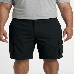 True Nation Stretch Cargo Shorts Black Men’s Size 54 NWT